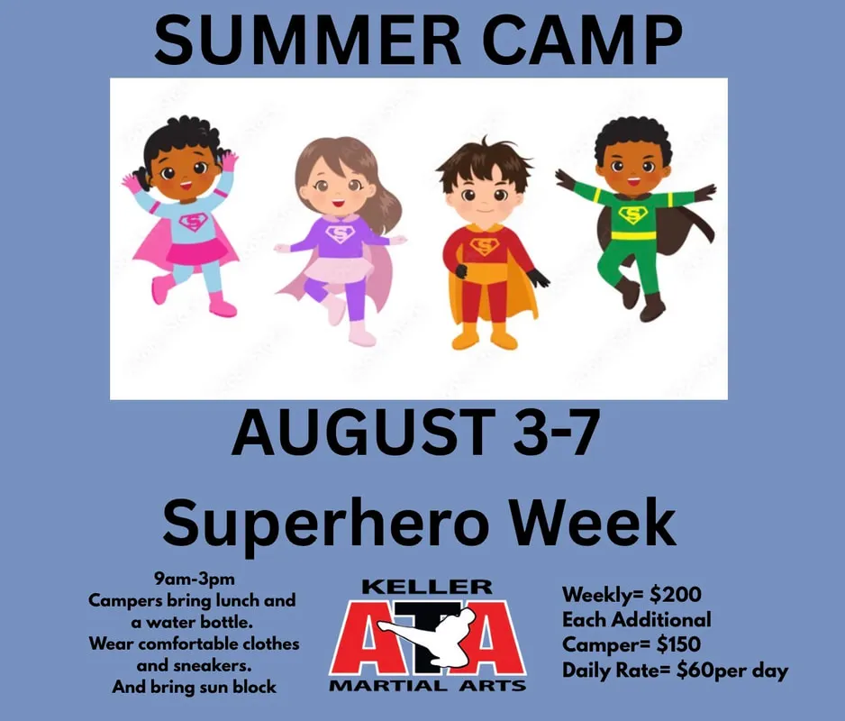 Superhero Week summer camp flyer
